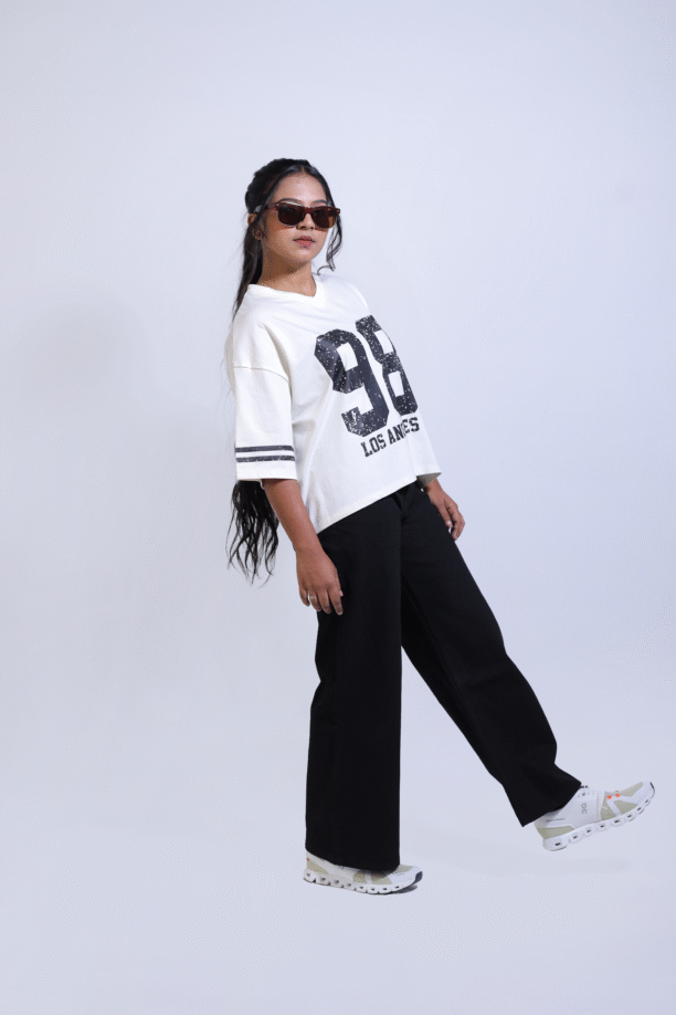 Crop Boxy Varsity Tee Ivery