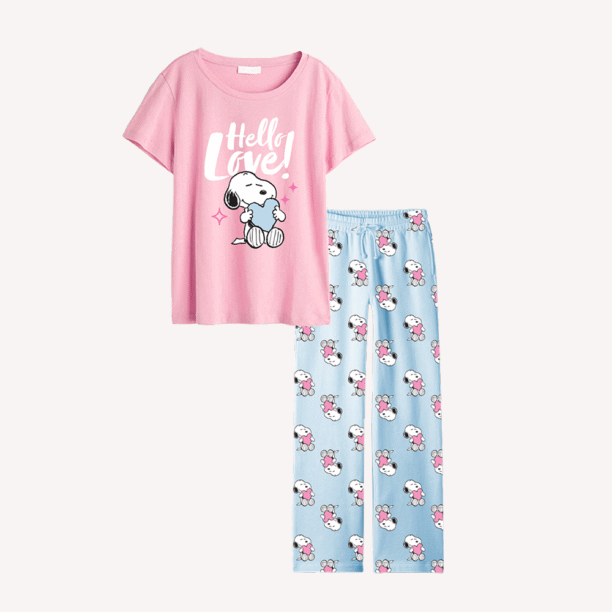Pyjama Set-Rnd Neck-Ch