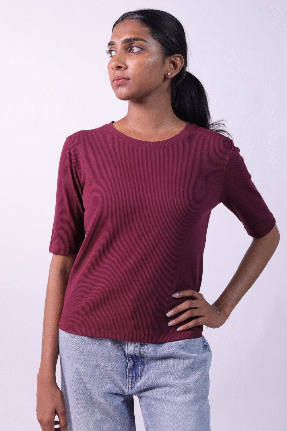 Rib Texture Top Wine