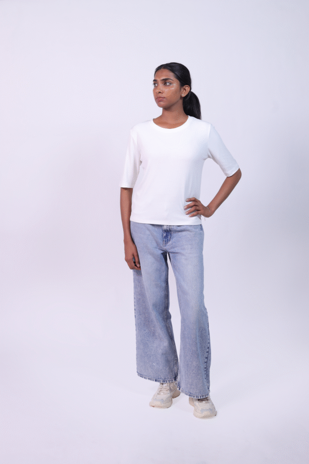 Rib Texture Top Ivory