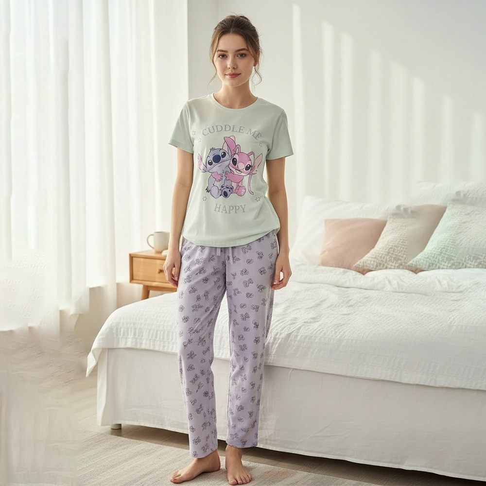 Pyjama Set-Rnd Neck-Ch